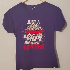 Purple Popcorn Tee Shirt, Port & Company, Medium